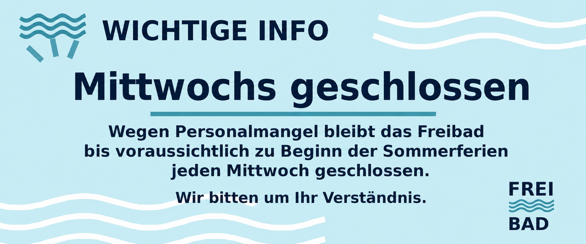 Staedtisches Freibad Mittwochs geschlossen