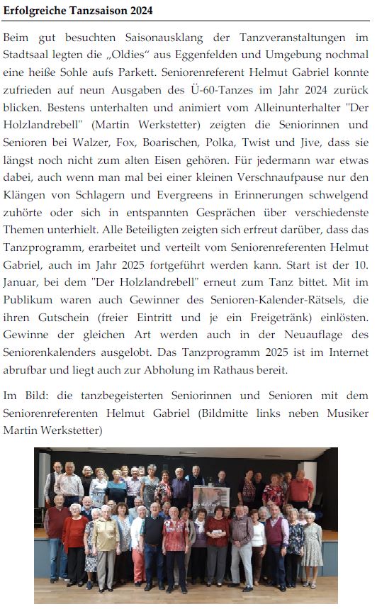 Seniorentanznachmittage 2025